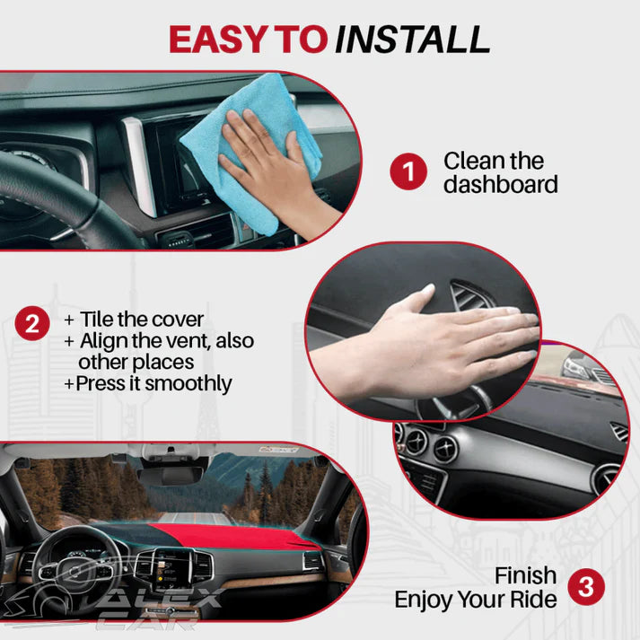 Apex Custom Fit Dashboard Mat Cover For Sedan, Hatchback, , MPV, Truck, SUV etc